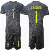Brazilië Alisson Becker #1 Keeper Uit tenue voor kinderen Copa America 2024 Korte Mouwen (+ broek)