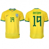 Brazilië Antony #19 Thuis tenue WK 2022 Korte Mouwen