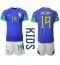 Brazilië Antony #19 Uit tenue voor kinderen WK 2022 Korte Mouwen (+ broek)