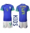 Brazilië Casemiro #5 Uit tenue voor kinderen WK 2022 Korte Mouwen (+ broek)