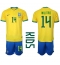 Brazilië Eder Militao #14 Thuis tenue voor kinderen WK 2022 Korte Mouwen (+ broek)