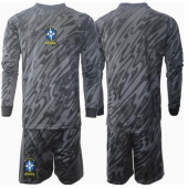 Brazilië Keeper Uit tenue voor kinderen Copa America 2024 Lange Mouwen (+ broek)