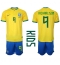 Brazilië Richarlison #9 Thuis tenue voor kinderen WK 2022 Korte Mouwen (+ broek)