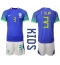 Brazilië Thiago Silva #3 Uit tenue voor kinderen WK 2022 Korte Mouwen (+ broek)