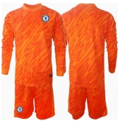 Chelsea Keeper Thuis tenue voor kinderen 2024-25 Lange Mouwen (+ broek)