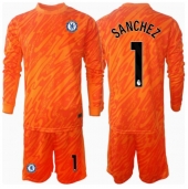 Chelsea Robert Sanchez #1 Keeper Thuis tenue voor kinderen 2024-25 Lange Mouwen (+ broek)