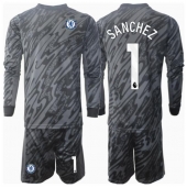 Chelsea Robert Sanchez #1 Keeper Uit tenue voor kinderen 2024-25 Lange Mouwen (+ broek)