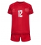Denemarken Kasper Dolberg #12 Thuis tenue voor kinderen WK 2022 Korte Mouwen (+ broek)