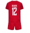 Denemarken Kasper Dolberg #12 Thuis tenue voor kinderen WK 2022 Korte Mouwen (+ broek)