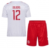 Denemarken Kasper Dolberg #12 Uit tenue voor kinderen EK 2024 Korte Mouwen (+ broek)