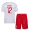 Denemarken Kasper Dolberg #12 Uit tenue voor kinderen EK 2024 Korte Mouwen (+ broek)