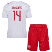 Denemarken Mikkel Damsgaard #14 Uit tenue voor kinderen EK 2024 Korte Mouwen (+ broek)