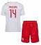 Denemarken Mikkel Damsgaard #14 Uit tenue voor kinderen EK 2024 Korte Mouwen (+ broek)