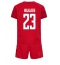 Denemarken Pierre-Emile Hojbjerg #23 Thuis tenue voor kinderen WK 2022 Korte Mouwen (+ broek)