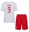 Denemarken Rasmus Hojlund #9 Uit tenue voor kinderen EK 2024 Korte Mouwen (+ broek)