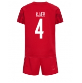 Denemarken Simon Kjaer #4 Thuis tenue voor kinderen WK 2022 Korte Mouwen (+ broek)