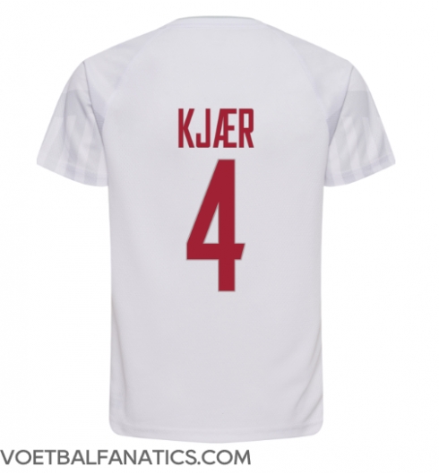 Denemarken Simon Kjaer #4 Uit tenue WK 2022 Korte Mouwen