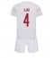 Denemarken Simon Kjaer #4 Uit tenue voor kinderen WK 2022 Korte Mouwen (+ broek)