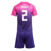 Duitsland Antonio Rudiger #2 Uit tenue voor kinderen EK 2024 Korte Mouwen (+ broek)