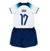 Engeland Bukayo Saka #17 Thuis tenue voor kinderen WK 2022 Korte Mouwen (+ broek)