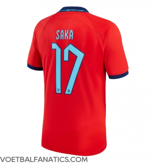 Engeland Bukayo Saka #17 Uit tenue WK 2022 Korte Mouwen