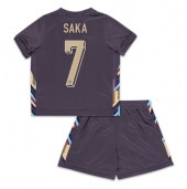 Engeland Bukayo Saka #7 Uit tenue voor kinderen EK 2024 Korte Mouwen (+ broek)
