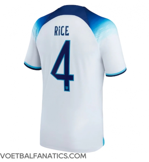 Engeland Declan Rice #4 Thuis tenue WK 2022 Korte Mouwen