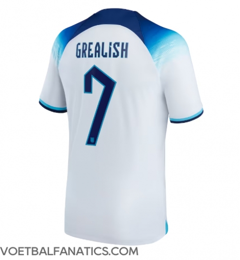 Engeland Jack Grealish #7 Thuis tenue WK 2022 Korte Mouwen
