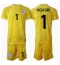Engeland Jordan Pickford #1 Keeper Uit tenue voor kinderen EK 2024 Korte Mouwen (+ broek)