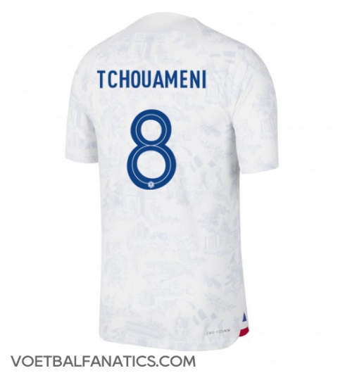Frankrijk Aurelien Tchouameni #8 Uit tenue WK 2022 Korte Mouwen