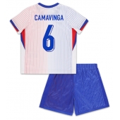 Frankrijk Eduardo Camavinga #6 Uit tenue voor kinderen EK 2024 Korte Mouwen (+ broek)