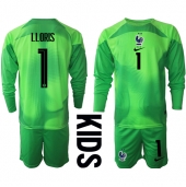 Frankrijk Hugo Lloris #1 Keeper Uit tenue voor kinderen WK 2022 Lange Mouwen (+ broek)