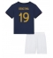 Frankrijk Karim Benzema #19 Thuis tenue voor kinderen WK 2022 Korte Mouwen (+ broek)