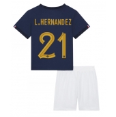 Frankrijk Lucas Hernandez #21 Thuis tenue voor kinderen WK 2022 Korte Mouwen (+ broek)