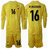 Frankrijk Mike Maignan #16 Keeper Thuis tenue voor kinderen EK 2024 Lange Mouwen (+ broek)