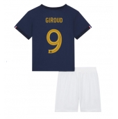 Frankrijk Olivier Giroud #9 Thuis tenue voor kinderen WK 2022 Korte Mouwen (+ broek)