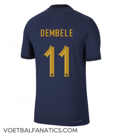 Frankrijk Ousmane Dembele #11 Thuis tenue WK 2022 Korte Mouwen