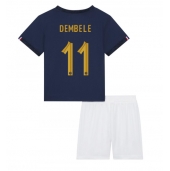Frankrijk Ousmane Dembele #11 Thuis tenue voor kinderen WK 2022 Korte Mouwen (+ broek)