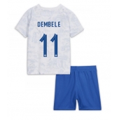 Frankrijk Ousmane Dembele #11 Uit tenue voor kinderen WK 2022 Korte Mouwen (+ broek)