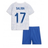 Frankrijk William Saliba #17 Uit tenue voor kinderen WK 2022 Korte Mouwen (+ broek)