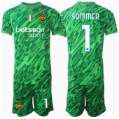 Inter Milan Yann Sommer #1 Keeper Thuis tenue voor kinderen 2024-25 Korte Mouwen (+ broek)