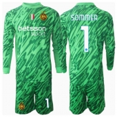 Inter Milan Yann Sommer #1 Keeper Thuis tenue voor kinderen 2024-25 Lange Mouwen (+ broek)