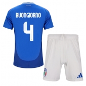 Italië Alessandro Buongiorno #4 Thuis tenue voor kinderen EK 2024 Korte Mouwen (+ broek)