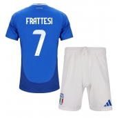 Italië Davide Frattesi #7 Thuis tenue voor kinderen EK 2024 Korte Mouwen (+ broek)