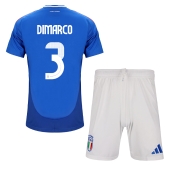 Italië Federico Dimarco #3 Thuis tenue voor kinderen EK 2024 Korte Mouwen (+ broek)