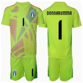 Italië Gianluigi Donnarumma #1 Keeper Thuis tenue voor kinderen EK 2024 Korte Mouwen (+ broek)