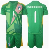 Italië Gianluigi Donnarumma #1 Keeper Uit tenue voor kinderen EK 2024 Korte Mouwen (+ broek)