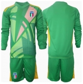 Italië Keeper Uit tenue voor kinderen EK 2024 Lange Mouwen (+ broek)