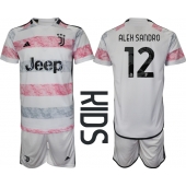 Juventus Alex Sandro #12 Uit tenue voor kinderen 2023-24 Korte Mouwen (+ broek)