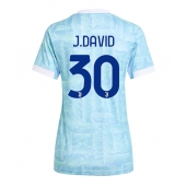 Juventus Jonathan David #30 Uit tenue voor Dames 2025-26 Korte Mouwen